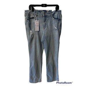 Seven 7 Jeans Womens Sz 12 bombshell High Rise Boot Distressed retro stretch New